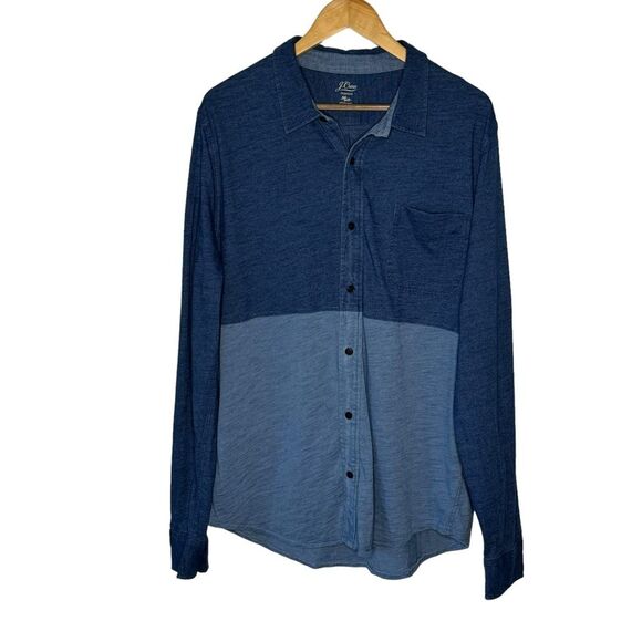 J. Crew Other - J. Crew Indigo Men's Dyed Colorblock Harbor Shirt Size XL